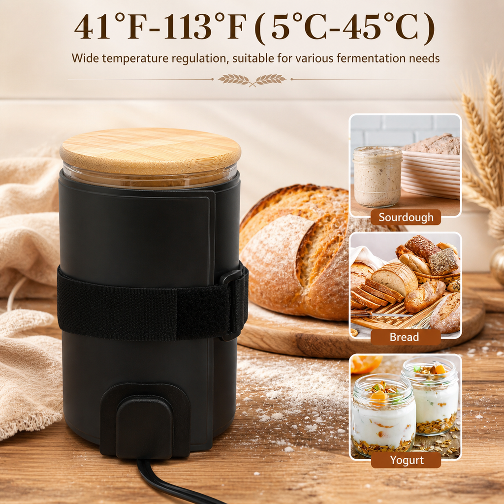 Ceinture Chauffante pour Levain & Fermentation – Minuterie 0-24h, Température Réglable