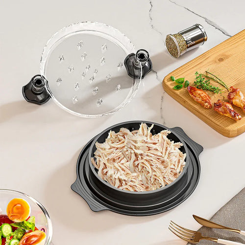 Effilocheur de Viande Amélioré avec Couvercle Transparent – Grande Lame Antidérapante | M COOK