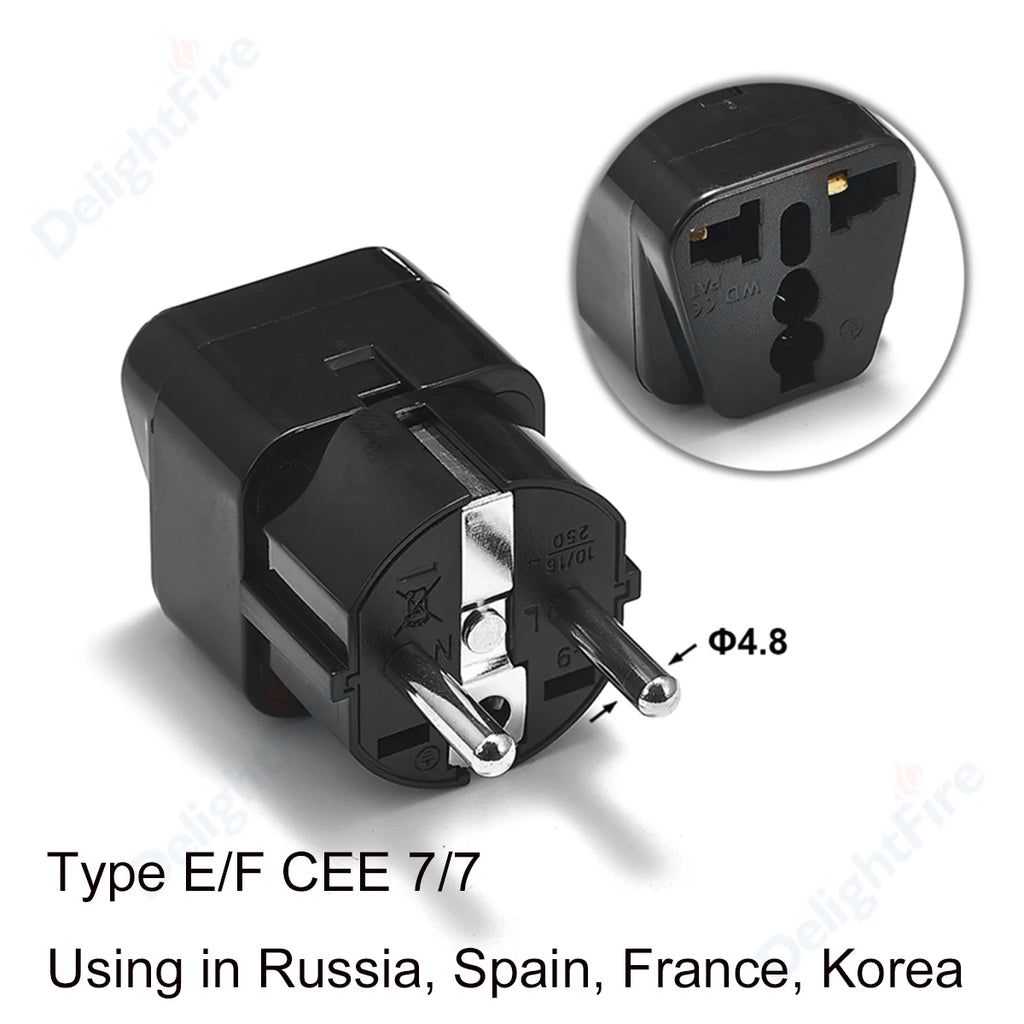 Adaptateur de Prise EU – Compact & Universel (Noir ou Blanc)