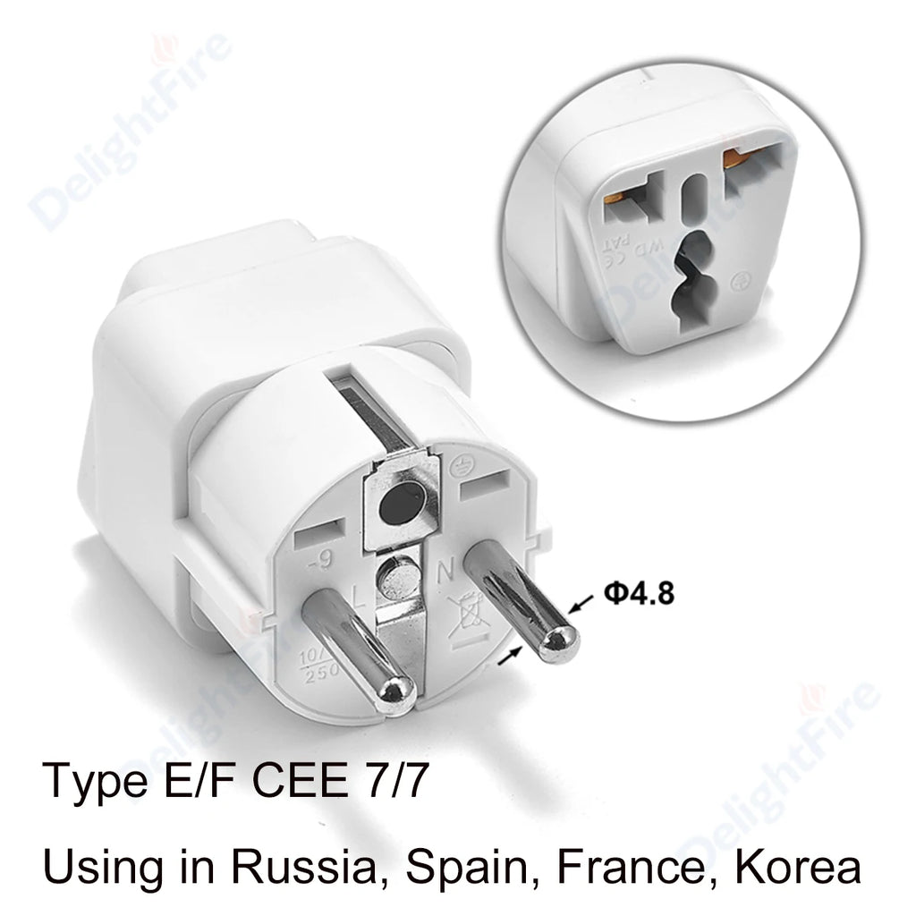 Adaptateur de Prise EU – Compact & Universel (Noir ou Blanc)