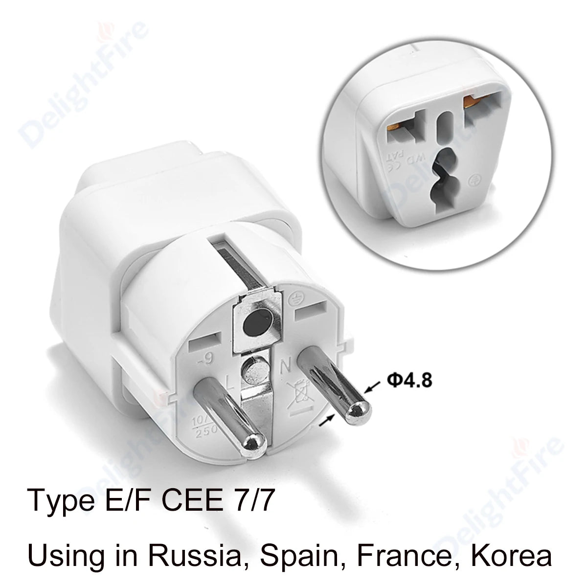 Adaptateur de Prise EU – Compact & Universel (Noir ou Blanc)