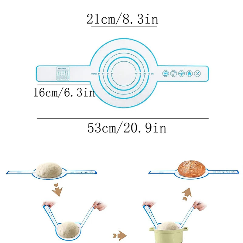 Tapis de Boulangerie en Silicone – Poignées Longues, Antiadhésif & Résistant à la Chaleur